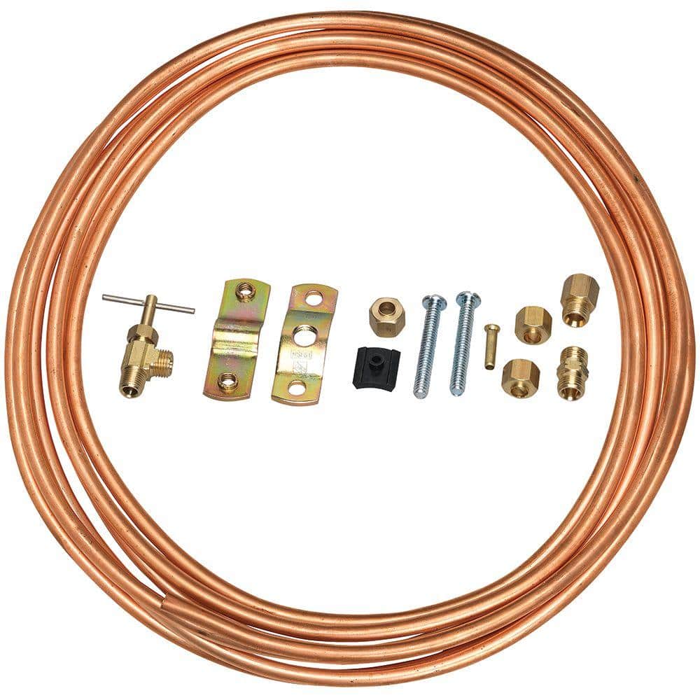 Everbilt 1/4 in. COMP x 1/4 in. COMP x 15 ft. Copper Ice Maker Installation  Kit 7251-15-14-KIT-EB - The Home Depot