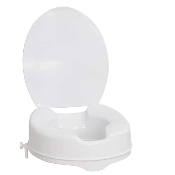AquaSense Raised Toilet Seat with Lid, White, 4 in.
