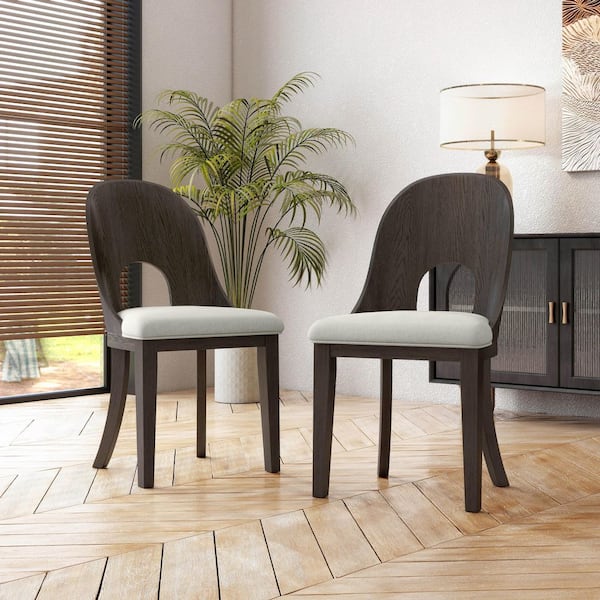 Furniture of America Hairin Ash Gray Frabic Dining Chair (Set of 2)
