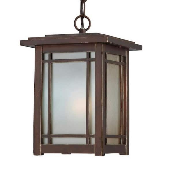 Port Oxford 1-Light Oil Rubbed Chestnut Outdoor Hanging Mount Lantern