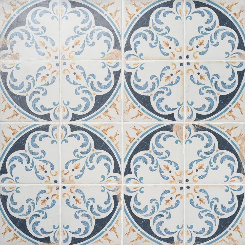 Sienna Terracotta Lotus Multi-Color 8.85 in. x 8.85 in. Matte Porcelain Floor and Wall Tile (8.69 sq. ft./ Case) price history on PriceWatchPro
