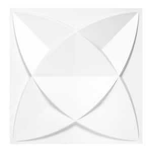 1/16 in. x 11.80 in. x 11.80 in. Pure White Geometric 3D Decorative PVC Wall Panels (33-Sheets/32 sq. ft.)