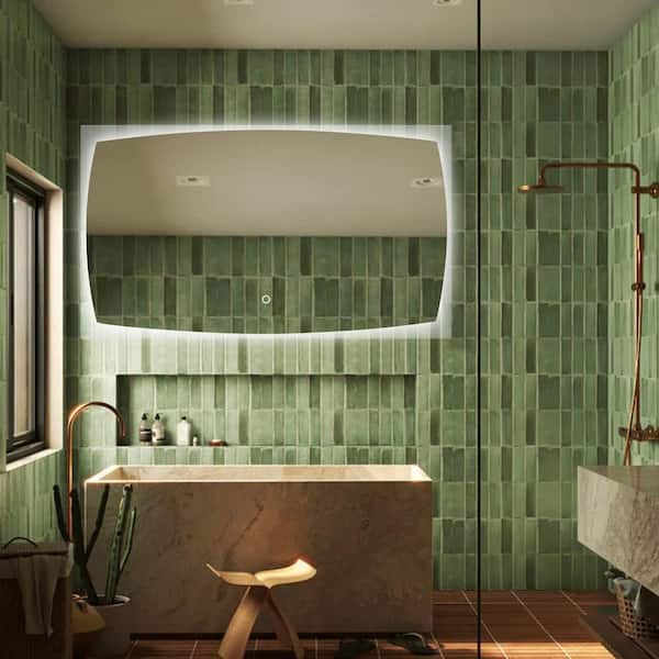 27 in. W x 47 in. H Rectangular Backlight LED Frameless Wall Mirror Bathroom Vanity Mirror