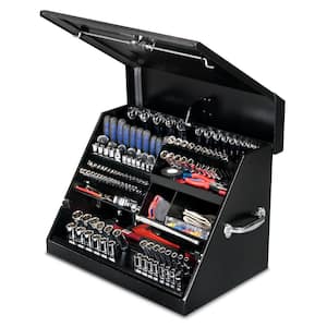 27 in. W x 18 in. D Portable Triangle Top Tool Chest for Sockets, Wrenches and Screwdrivers in Black Powder Coat