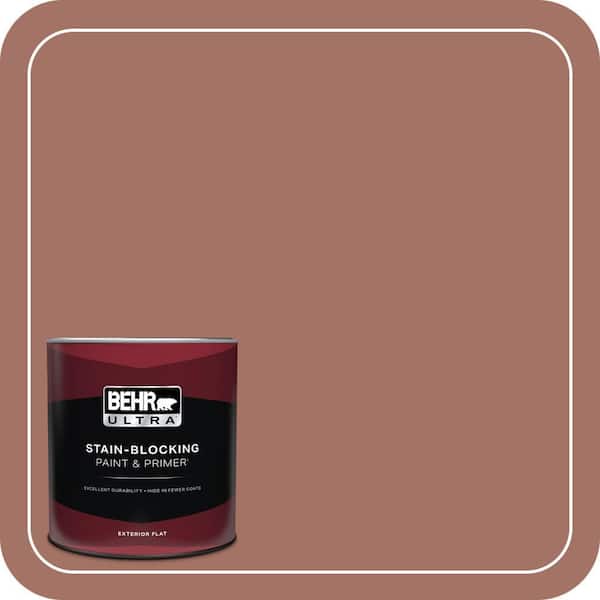 BEHR ULTRA 1 qt. #200F-5 Toasted Nutmeg Flat Exterior Paint & Primer