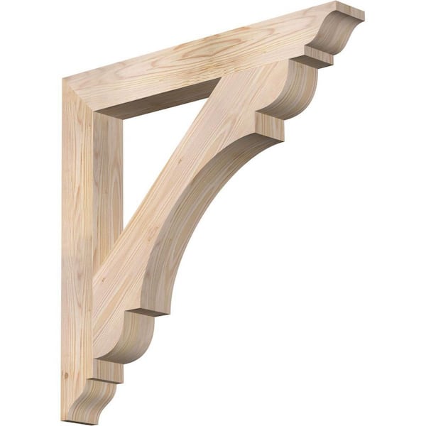 Ekena Millwork 3.5 in. x 28 in. x 28 in. Douglas Fir Olympic Traditional Smooth Bracket