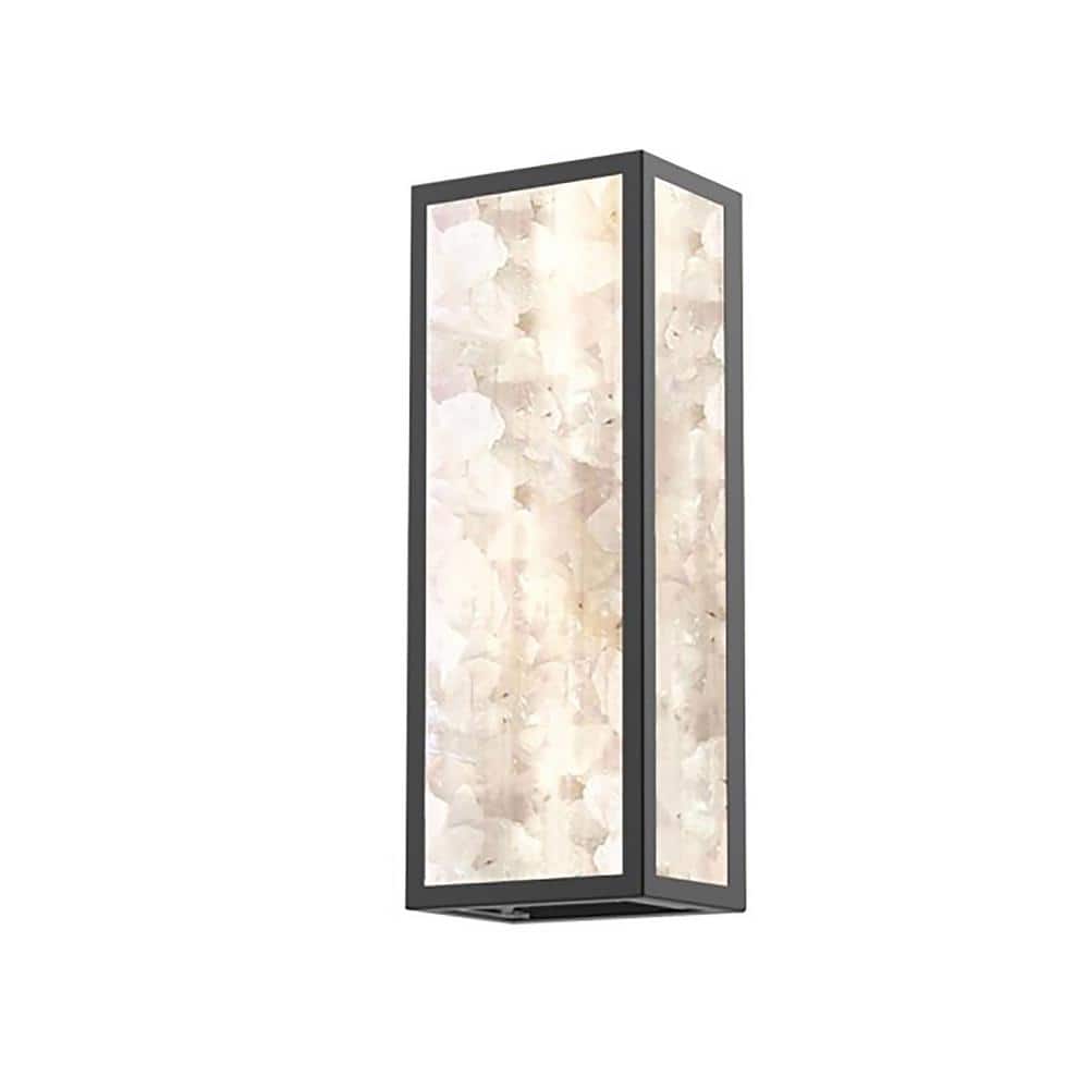 Salt Creek 16 in. Black Indoor Outdoor Hardwired LED Wall Sconce with Clear Acrylic Shade and Quartz Crystaline Inserts price history on PriceWatchPro