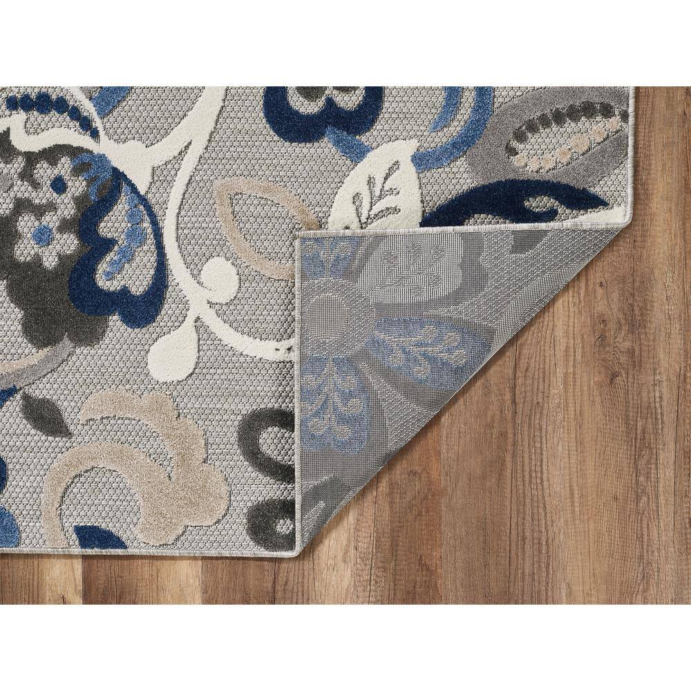 Transitional Blue-Gray XXL Synthetic Easy-Care Area Rug