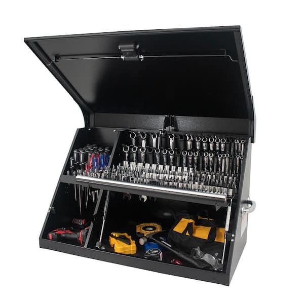Husky Heavy-Duty 36 in. W x 17 in. D Black Steel Portable Triangle Top Chest for Sockets, Wrenches and Screwdrivers