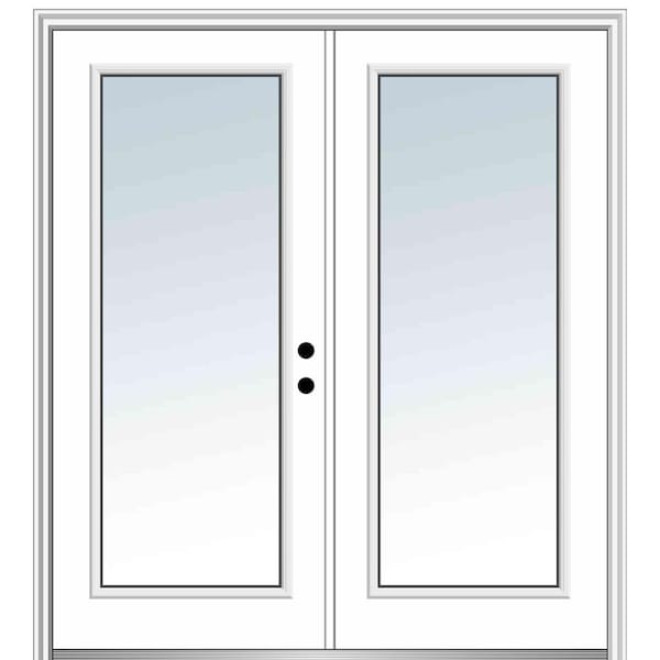 MMI Door 72 in. x 80 in. Classic Left-Hand Inswing Full Lite Clear Glass Painted Steel Prehung Front Door with Brickmould