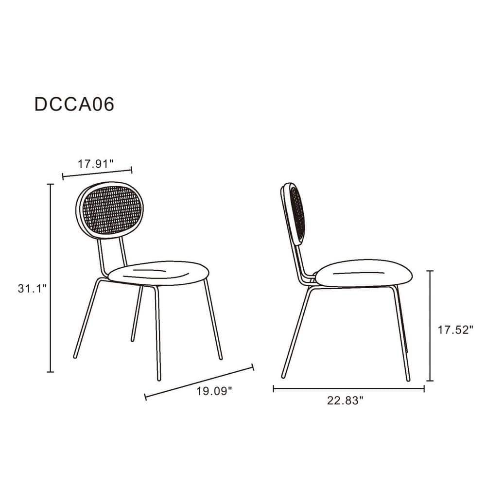 Jardin Black and Grey Ash Wood Dining Chairs with Cushions - Set of 2