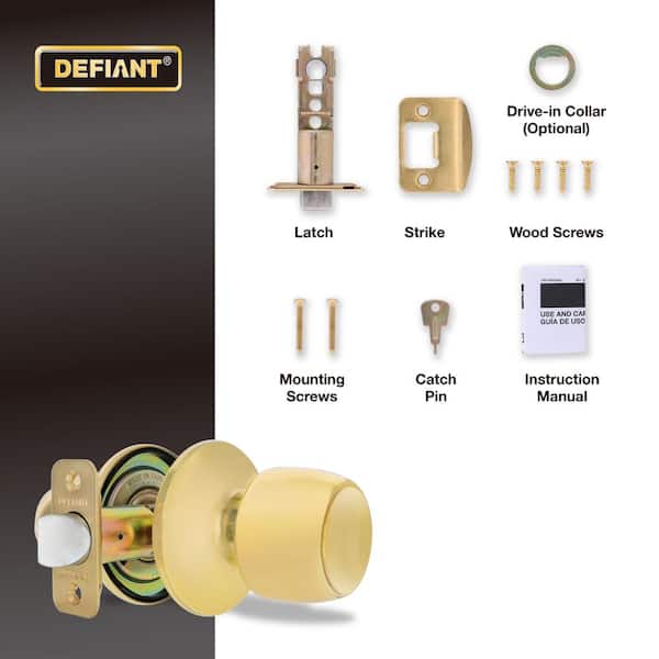 Defiant Brandywine Polished Brass Hall/Closet Door Knob 32T8730B