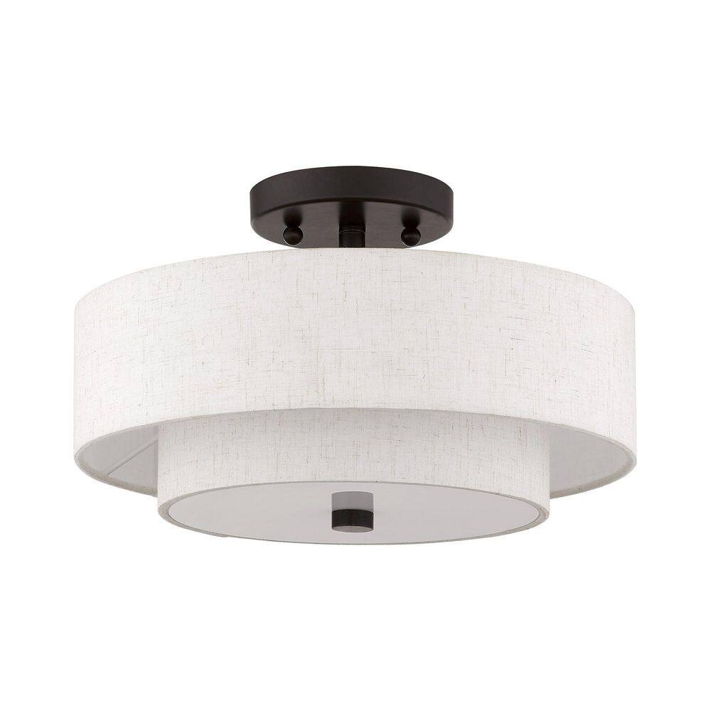 Claremont Transitional 2-Light Indoor/Outdoor Ceiling Mount in English Bronze