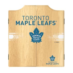 Toronto Maple Leafs Logo 20.5 in. Dart Board with Cabinet, Darts and Scoreboards