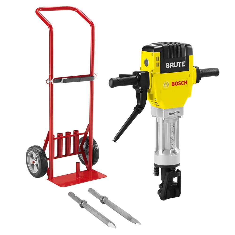 Gevoel Tirannie briefpapier Bosch Brute 15 Amp 1-1/8 in. Corded Concrete Portable Electric Hex Breaker  Hammer Kit with Cart and 2 Chisels BH2760VCB - The Home Depot