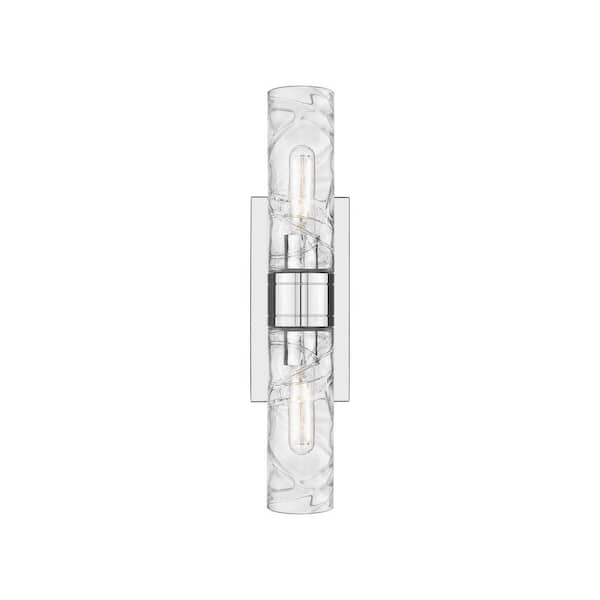 Innovations Ballston Urban 18 in. 2-Light Polished Chrome Vanity Light with Glass Shade