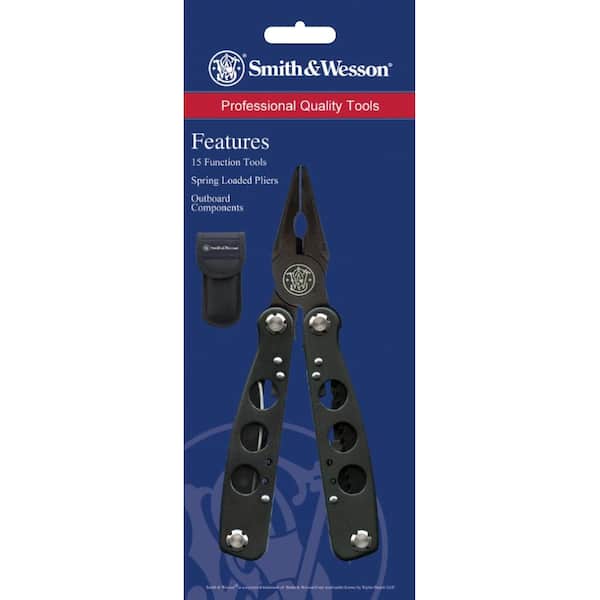 SMITH & WESSON 15-Function Multi-Tool with Spring Loaded Pliers SWMT1CP -  The Home Depot