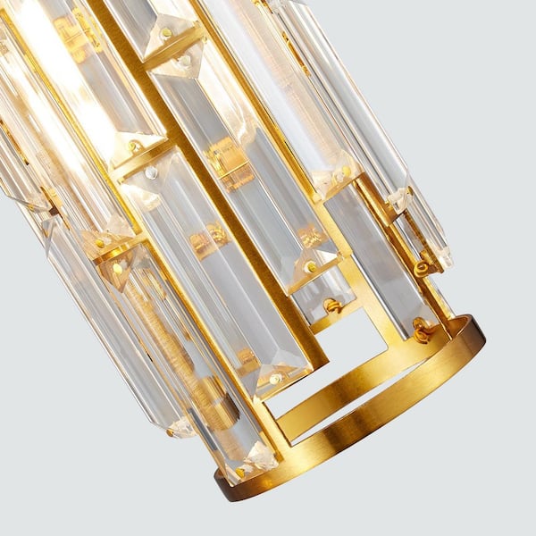 ZHLWIN Home Lighting ‎40-Watts 3-Light Gold Fixture Mini Crystal