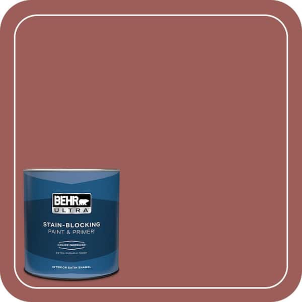 BEHR ULTRA 1 qt. #PMD-86 Arabian Red Extra Durable Satin Enamel Interior Paint & Primer