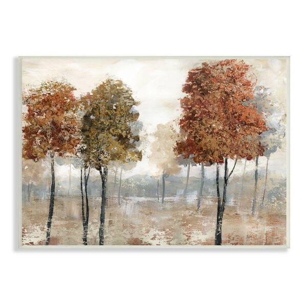 Stupell Industries Autumn Orchard Tree Landscape Vintage Country Meadow By Nan Unframed Print Nature Wall Art 13 in. x 19 in.