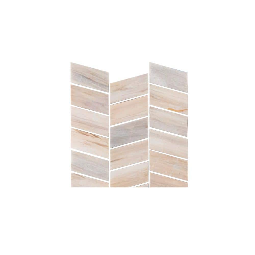 Take Home Tile Sample - Weekender Beige/Cream 4.5 in. x 4.5 in. Chevron Polished Marble Mosaic price history on PriceWatchPro