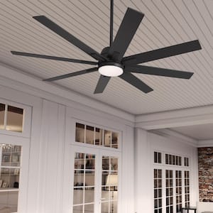 Windsail 60 in. ENERGY STAR Matte Black Indoor/Covered Outdoor Ceiling Fan with Light Kit and Handheld Remote