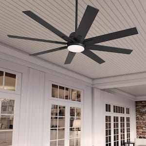 Windsail 60 in. Integrated LED Indoor/Outdoor Matte Black Ceiling Fan with Remote Included