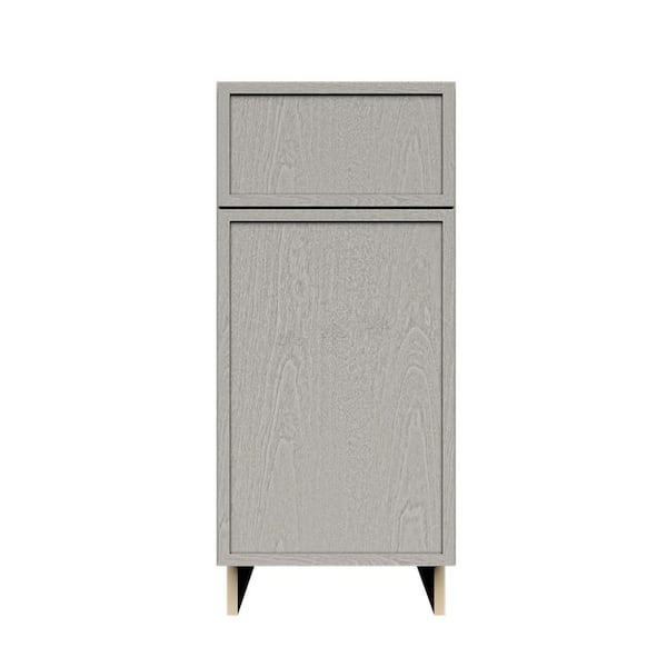 Slim Shaker Assembled 15 in. W x 34.5 in. H x 24 in. D Base Kitchen Cabinet in Gray