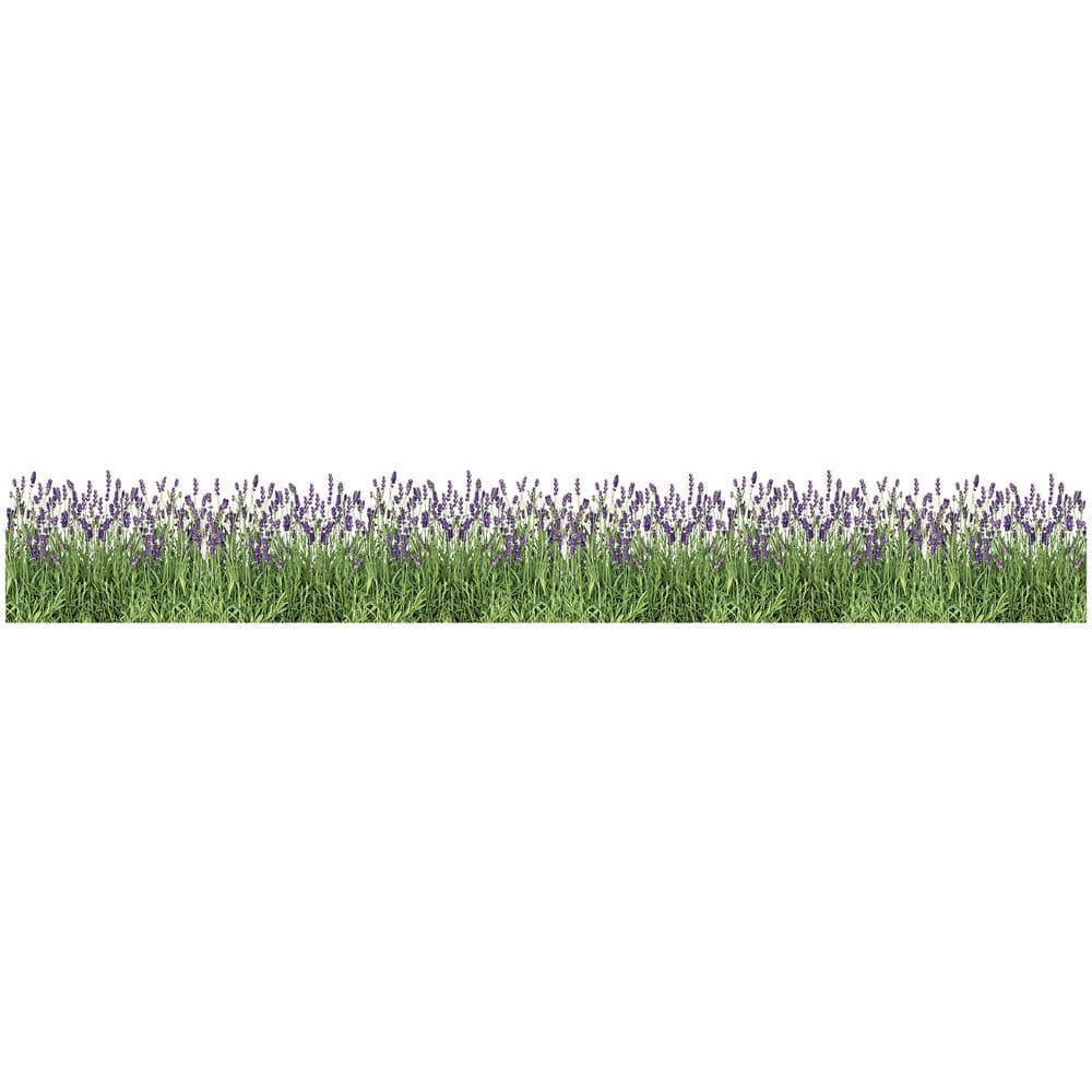 Lavender and Green Botanical Self-Adhesive Wall Decal Strip