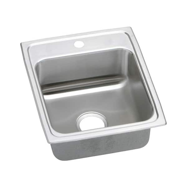 Elkay Lustertone 17in. Drop-in 1 Bowl 18 Gauge  Stainless Steel Sink Only and No Accessories