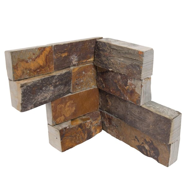 MSI California Gold Ledger Corner 6 in. x 6 in. Natural Slate Wall Tile (2 sq. ft. / case)