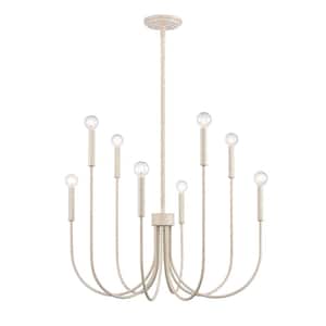 Union 8-Light Antique White Transitional Chandelier with No Shades