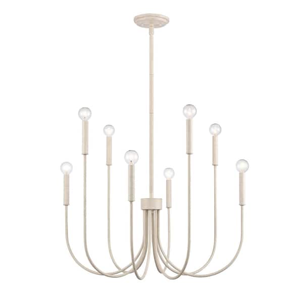 Titan Lighting Union 8-Light Antique White Transitional Chandelier with No Shades