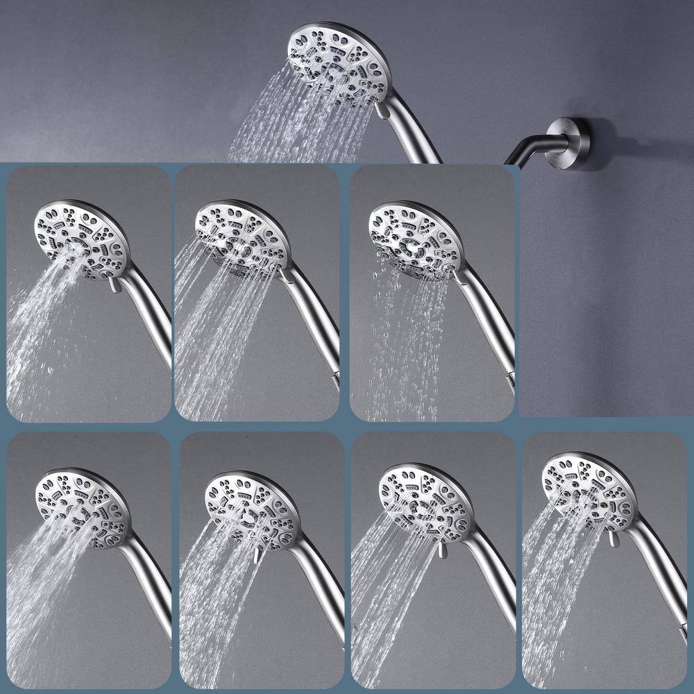 Brushed Nickel 7-Spray Wall Mounted Shower Faucet with Handheld