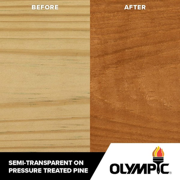 Olympic Elite 1 Gal. EST716 Cedar Naturaltone Semi-Transparent Exterior  Stain and Sealant in One Low VOC OLYEST716-01NV - The Home Depot