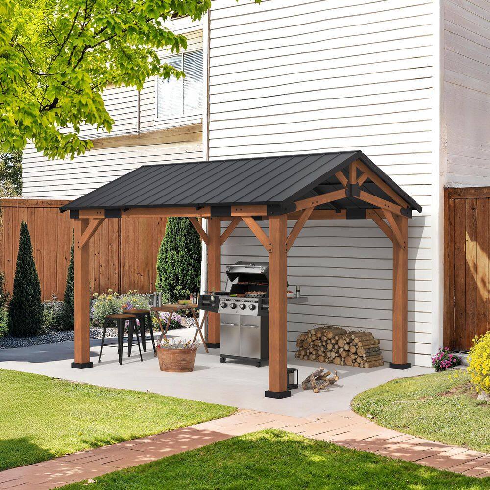 Norwood 12x10 Cedar and Steel Outdoor Gazebo