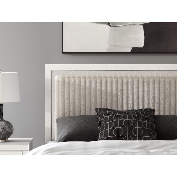 Ravalori White Queen Upholstered Headboard
