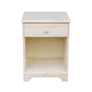 1-Drawer Unfinished Wood Nightstand