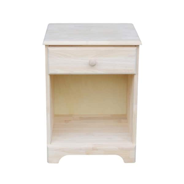 International Concepts 1-Drawer Unfinished Wood Nightstand