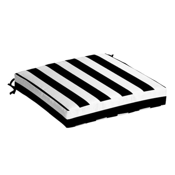 ARDEN Black Cabana Stripe Square Outdoor Seat Cushion