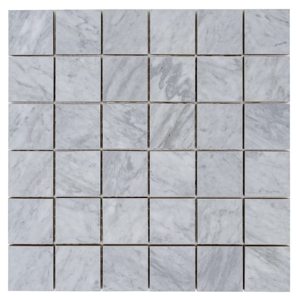 Regalia 12 x 12 in. Smoke Blue Matte Gres Porcelain Uniform Square Mosaic Wall and Floor Tile (5.82 sq. ft./case 6-Pack)