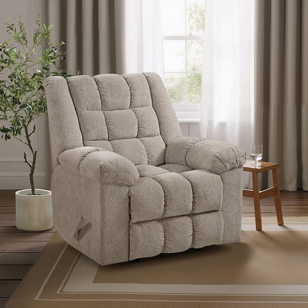Lazzara Margot Light Brown Chenille Manual Rocker Recliner 9726BR