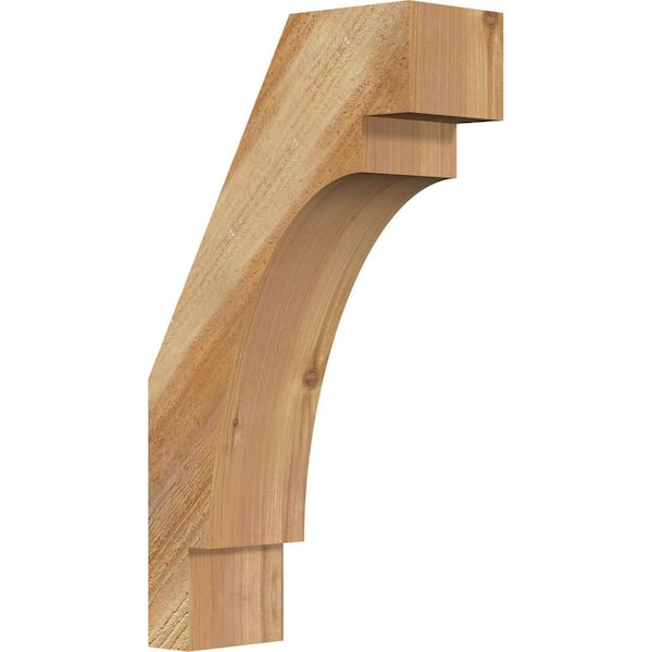 Ekena Millwork 4"W x 10"D x 18"H Merced Rough Sawn Knee Brace, Western Red Cedar