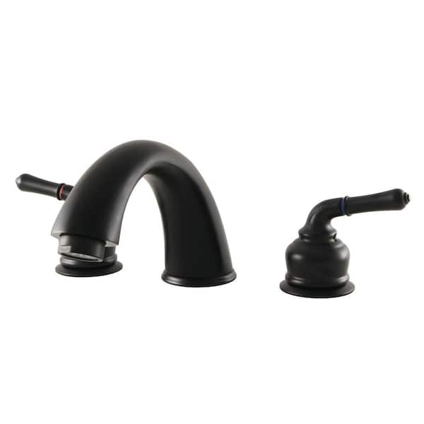 Kingston Brass Magellan 2-Handle Roman Tub Faucet in Matte Black (Valve Included)