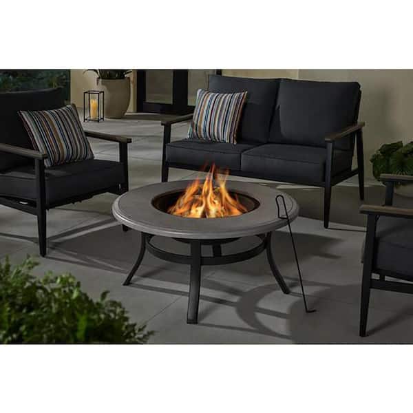 Hampton Bay 22 in. Outdoor Round Steel Fire Pit Insert Replacement Set (3-Pieces)