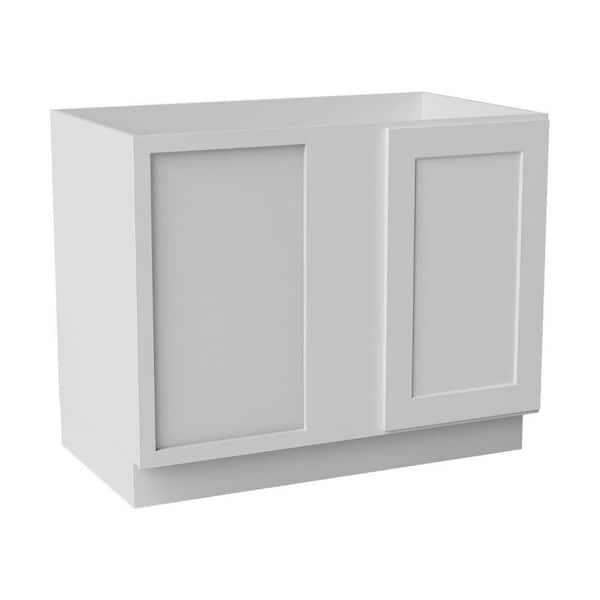 42 in. W x 24 in. D x 34.5 in. H Ready to Assemble Solid Wood Shaker Base Blind Corner Kitchen Cabinet in White