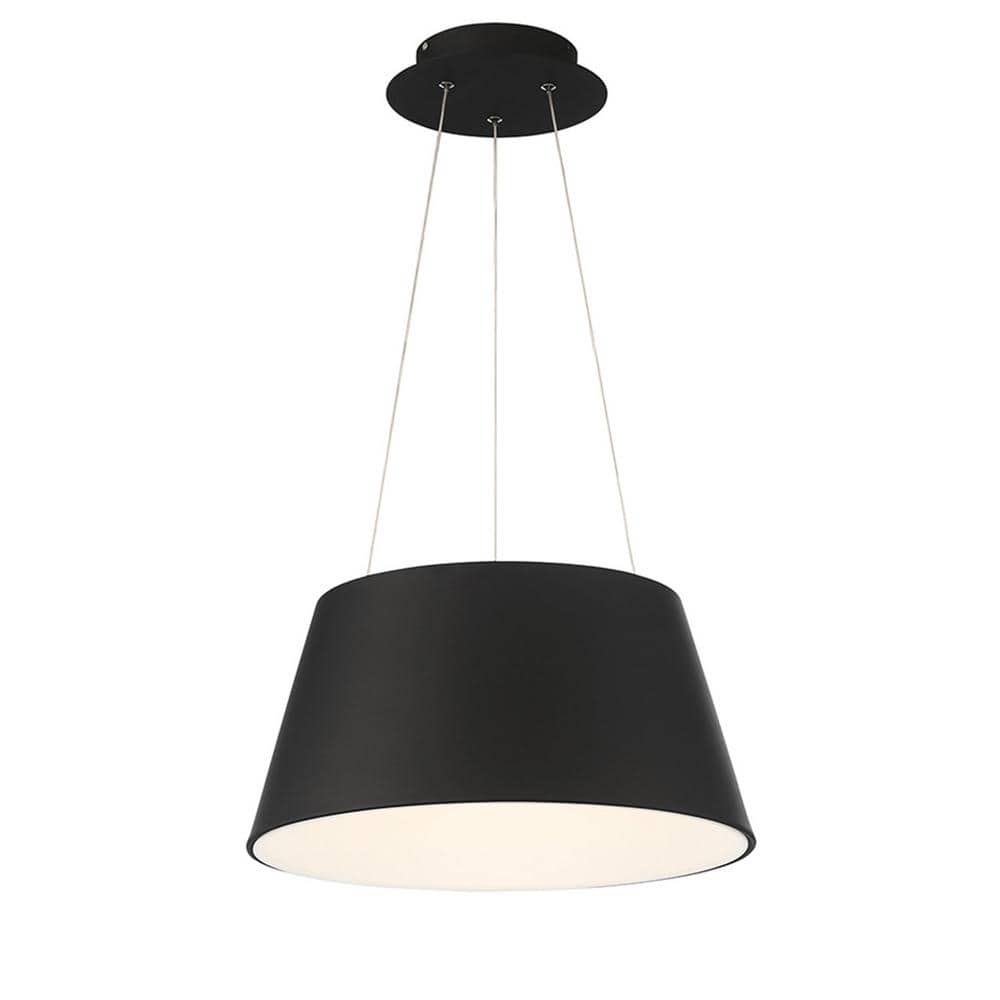 WAC Lighting Vida 24 in. 360-Watt Equivalent Integrated LED Black Pendant  with PC Shade PD-72724-BK The Home Depot