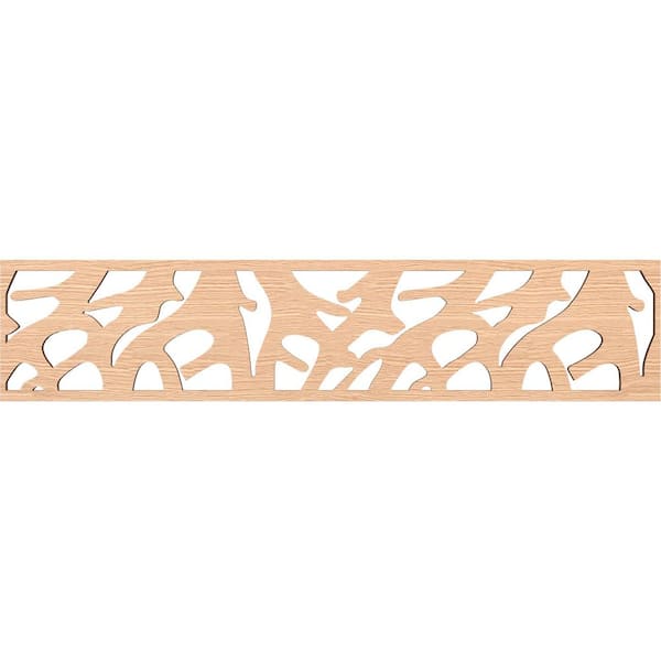 Ekena Millwork Manton Fretwork 0.375 in. D x 46.75 in. W x 10 in. L Red Oak Wood Panel Moulding