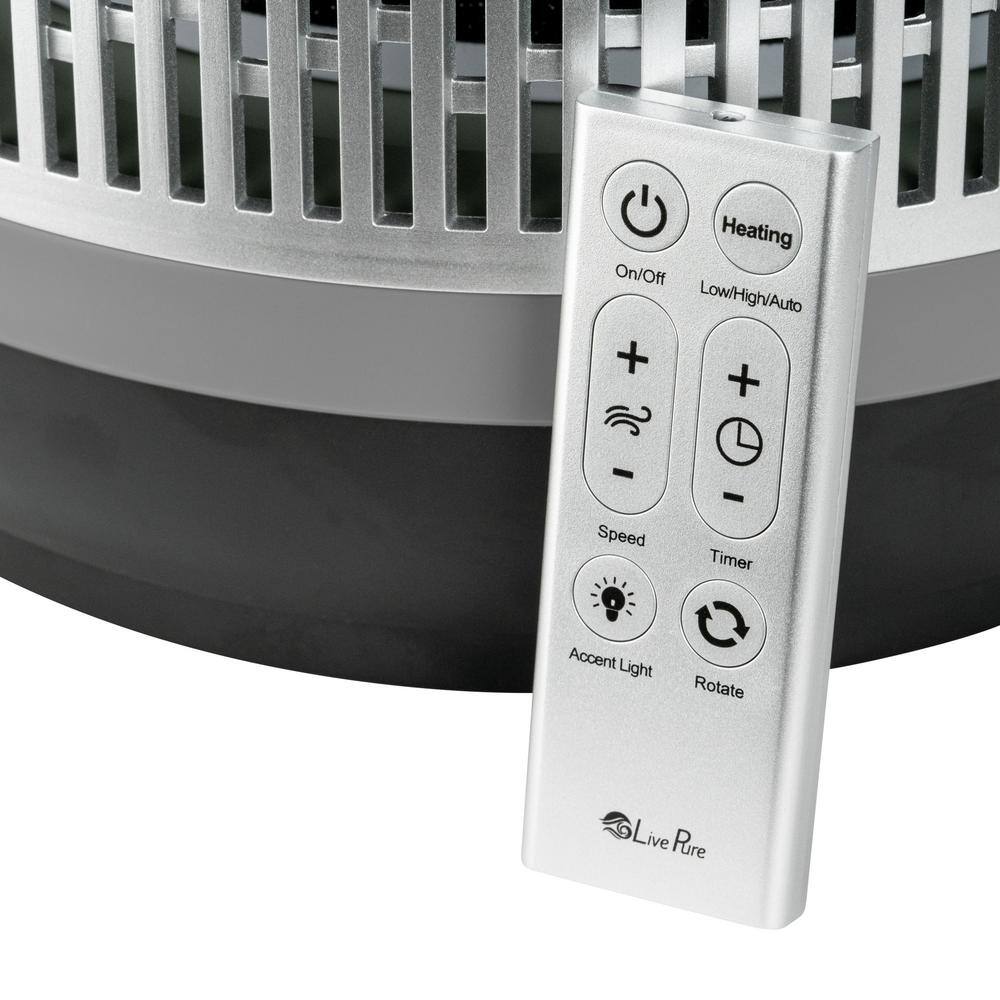 Gray HEPA Air Purifier and Heater with Remote Control