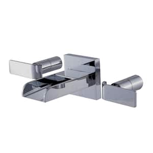 8 in. Widespread 2-Handle Luxury Wall Mount Bathroom Faucet in Polished Chrome